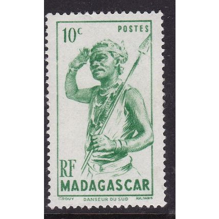Madagascar 1946 Southern Dancer 10c SG 296 Mint Hung VGC