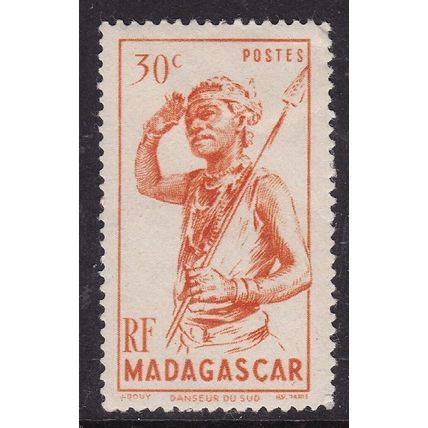 Madagascar 1946 Southern Dancer 30c SG 297 Mint Hung VGC