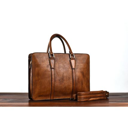 Nouveau sac à main homme cuir tanné végétal rétro Horizontal