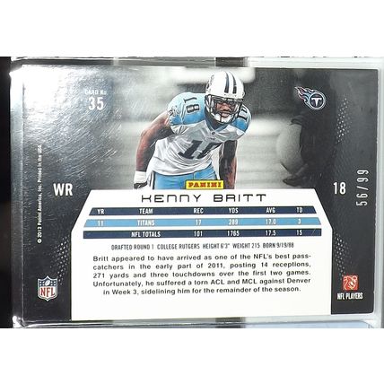 2012 Panini Momentum KENNY BRITT (Titans) Gold #35 56/99