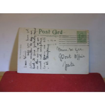 THE LAKE, ROATH PARK, CARDIFF, WALES used antique postcard 1907 pm =
