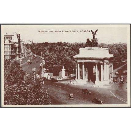 Wellington Arch and Piccadilly, London, 1952 - ETW Dennis Postcard