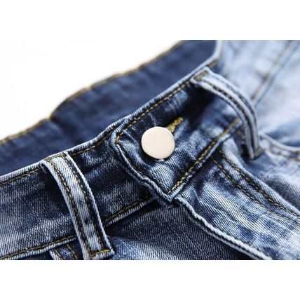 Men's Shorts Shorts Denim Stretch Slim Fit Shorts Ripped Jeans Midi Pants Casual
