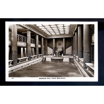 LS3942 - Cunard Liner - Berengaria - Swimming Pool - postcard