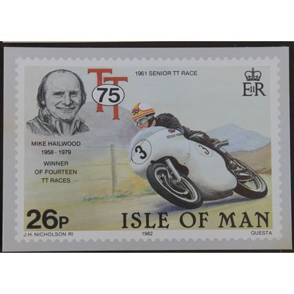 IOM 1982 75th ANNIVERSARY ISLE OF MAN TT RACES 5 X PHQ CARDS Mint