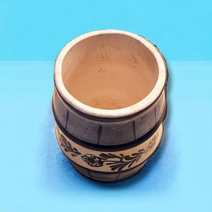 Vintage Signed Delft Blue Hand Painted Barrel Shaped Shot Glass Toothpick Holder