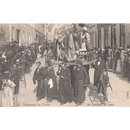 Procession De Furnes La Trahison De Judas Belgium Old Postcard