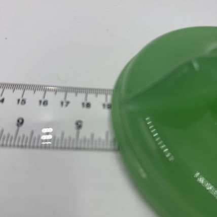 HOUZE Art Glass Jadeite Jade Green Vintage 1930's Bowl Stand Seals 2.5”x 3.5”