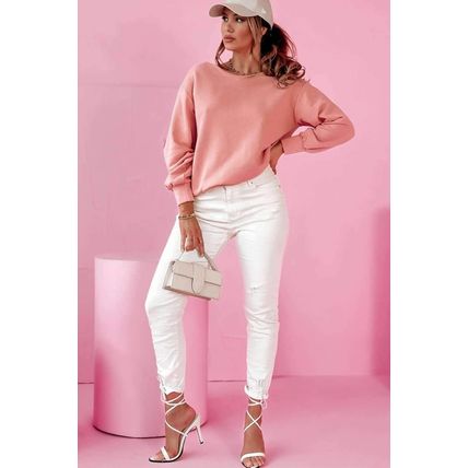 Pale Chestnut Bowknot Dewback Round Neck Sweatshirt