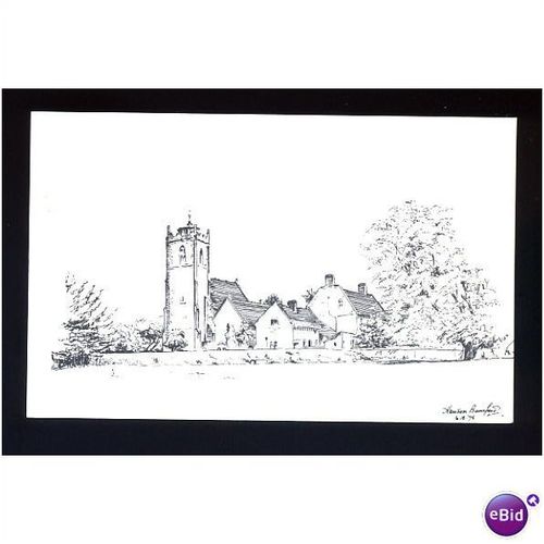 Warwickshire LONG ITCHINGTON Church Art Postcard by Henson Bamford