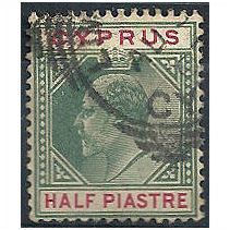 Cyprus 1904 SG62 1/2pi Green & Carmine Fine Used