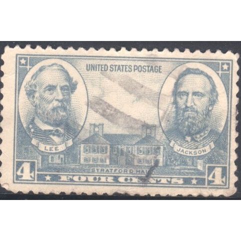 USA 1936 - SG784 - 4c blue - Lee, Jackson & Stratford Hall - used