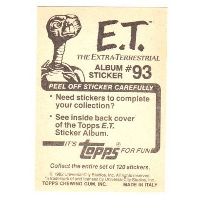 1982 Topps ET Album Sticker # 93