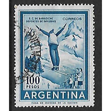 ARGENTINA REP 1959 1000p BLUE SKI JUMPER SG1290 FINE USED