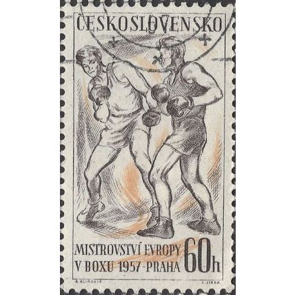 CZECHOSLOVAKIA, SPORT, Boxing, orange 1957, 60h, #2
