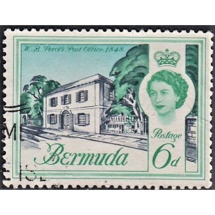 BERMUDA, 1962-68 6d Perot's Post Office, SG 168 (Scott 180), used.