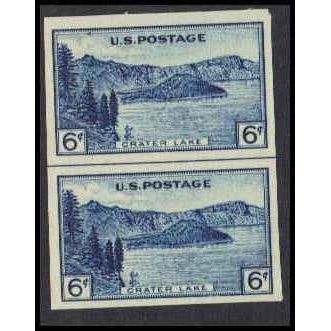 761 6c Crater Lake Very Fine MNH Hor Line Vert Pair Z2609