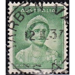 AUSTRALIA, 1937 1d Queen Elizabeth p13.5 X 14, SG 165 (Scott #167), used