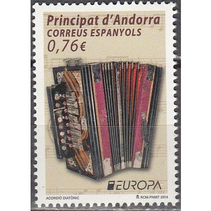 Andorra Español 2014 Yvert 406 Neuf ** Cote (2017) 3.20 € Europa CEPT Accordéon