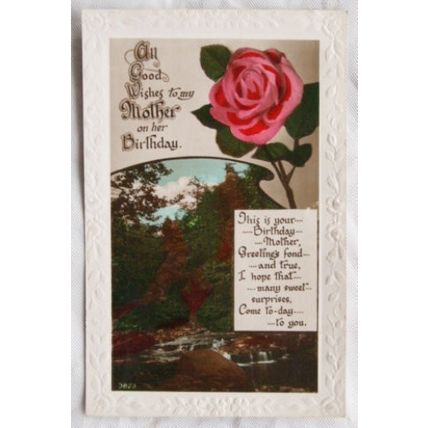 vintage Greetings postcard - Mother on her Birthday ref.1