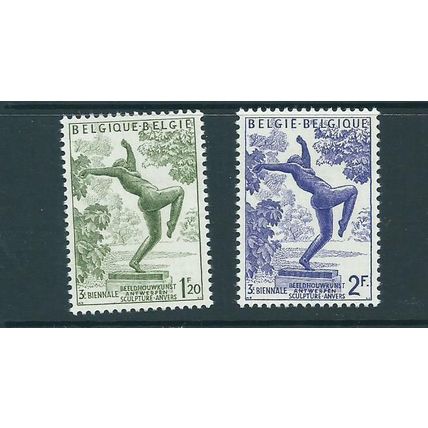 belgium stamps 1955 liege exhibition sg1557 sg 1557 set mnh sculpture