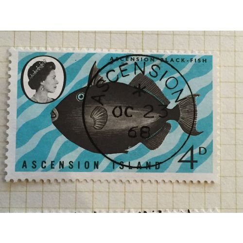 Ascension QEII 1968 Fishes 4d Black Durgon Used SG 113 Sc 118 stamp postage