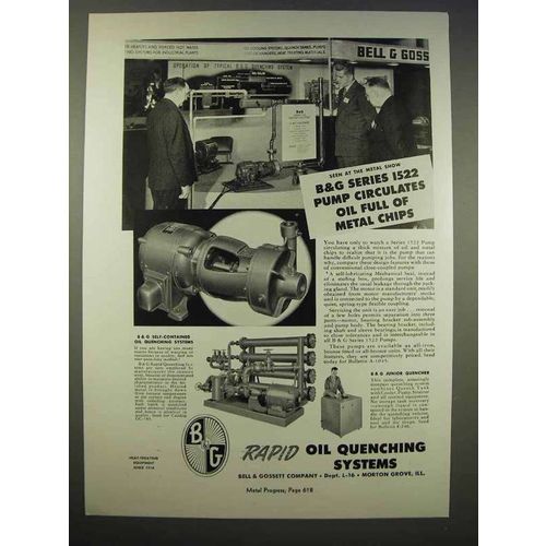 1946 B&G Rapid Oil Quenching Systems Ad - 1522 Pump