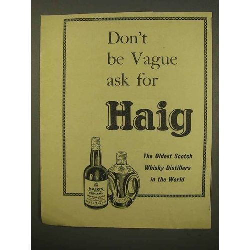 1954 Haig Scotch Ad - Don't be Vague