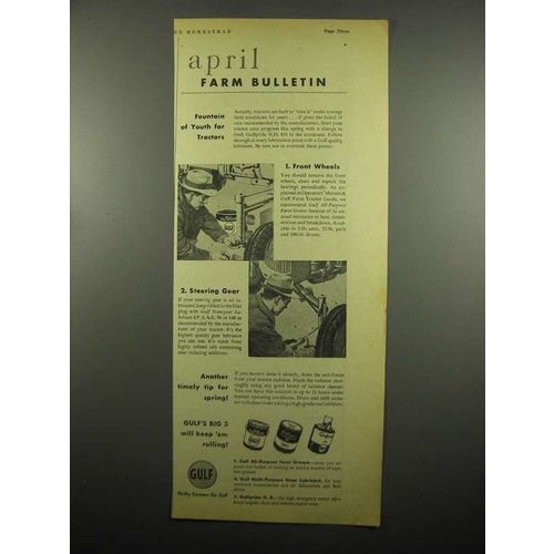 1954 Gulf Ad - All-Purpose Farm Grease; Gulfpride Oil