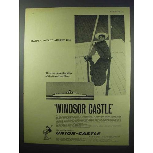 1960 Union-Castle Cruise Ad - Windsor Castle