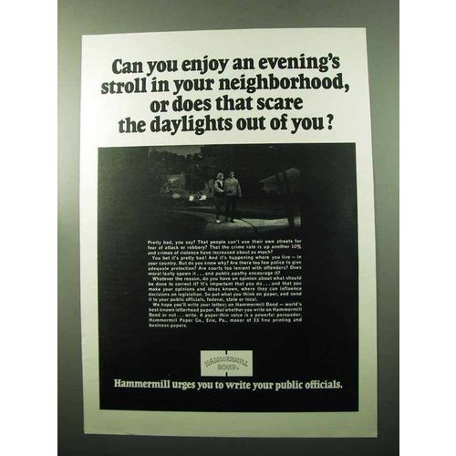 1969 Hammermill Bond Paper Ad - Scare Daylights Out