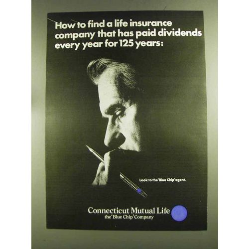 1972 Connecticut Mutual Life Ad - Paid Dividends