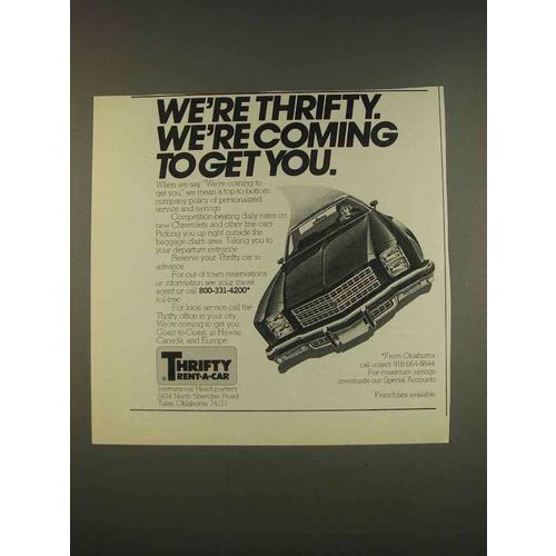 1976 Thrifty Rent-a-car Ad - Coming to Get You
