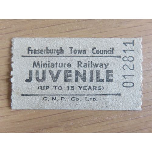 Fraserburgh Town Council Miniature Railway Juvenile Ticket