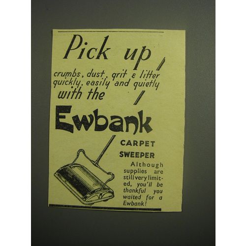 1948 Ewbank Carpet Sweeper Ad - Pick up crumbs