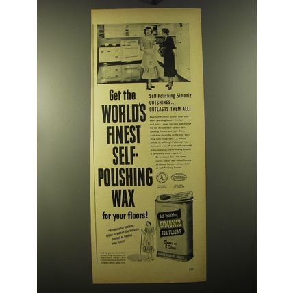 1950 Simoniz Self-polishing Wax Ad - Get the world's finest self-polishing wax