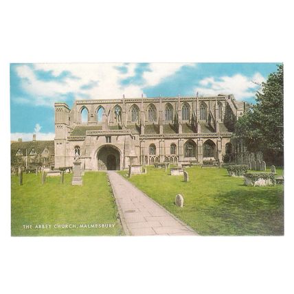 THE ABBEY CHURCH, MALMESBURY, WILTSHIRE unused vintage postcard by J. Salmon #