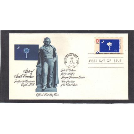 FDC Fleetwood 1640 13c South Caraline (Cachet-U/A) CV39705