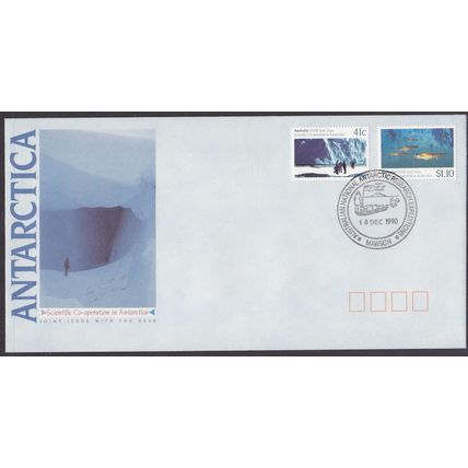 AUSTRALIA 1990 SCIENTIFIC CO-OPERATION IN ANTARCTICA 4xBASES FDC-FREE SHIPPING