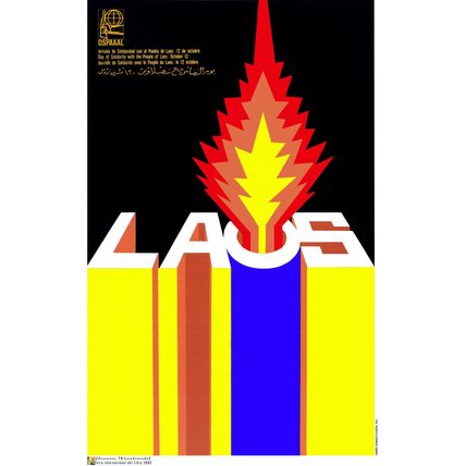 Political OSPAAAL POSTER.Solidarity with Laos.Lao.Cold War Art Design.asian 12