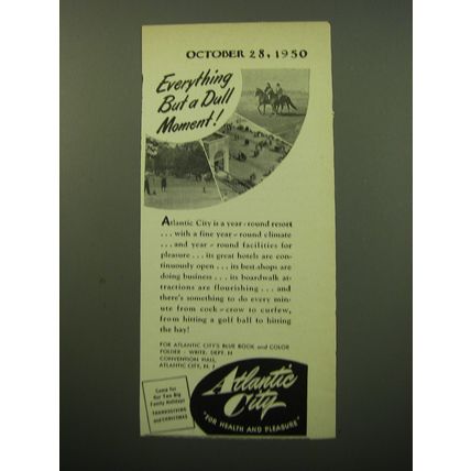1950 Atlantic City New Jersey Ad - Everything but a dull moment