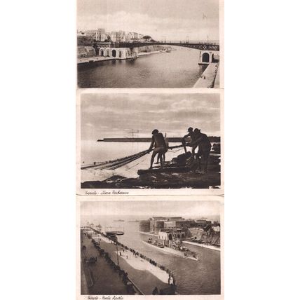 Taranto Peschecce Fishing Bridge Boat 3x Italian Postcard s
