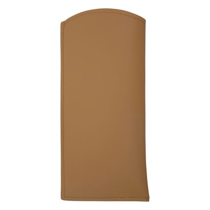 Regular Size Soft Faux Leather Reading Glasses Spectacle Case (Tan)