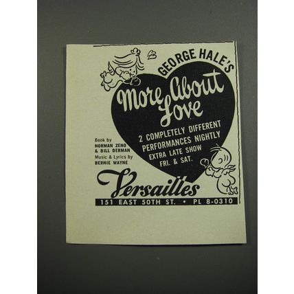 1953 Versailles Club Ad - George Hale's More About Love