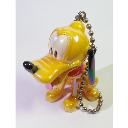 Disney Baby Pluto (Yellow) Iridescent Jointed Figure Charm Keychain Japan Import