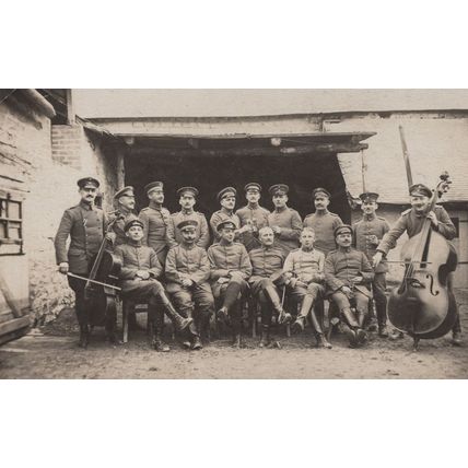 Leutnant Komp Fuhrer 1916 WW1 Military Camp Band German Old Postcard
