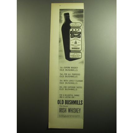 1958 Old Bushmills Irish Whiskey Advertisement - 1st - Superb Whiskey