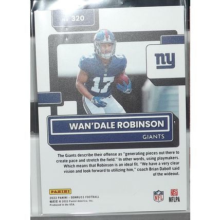 2022 Donruss WAN'DALE ROBINSON (Giants) Prem Gold Press Proof Rated Rookie #320