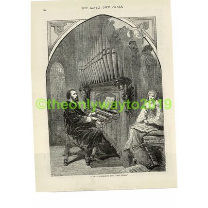 Soul Music at the Organ, Book Illustration (Print), 1881/2