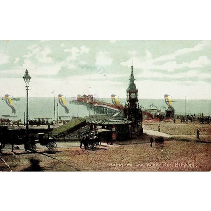 Aquarium & Palace Pier, Brighton, D308/928 Pictorial Centre, Postcard, 1900s